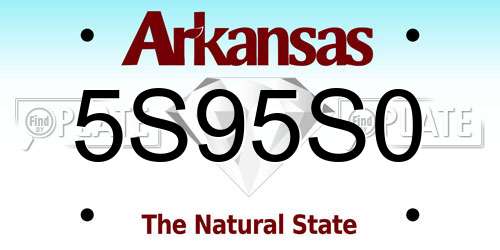 5S95S0 Arkansas License Plate