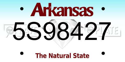 5S98427 Arkansas License Plate