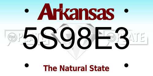 5S98E3 Arkansas License Plate