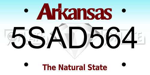 5SAD564 Arkansas License Plate