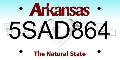 5SAD864 Arkansas License Plate