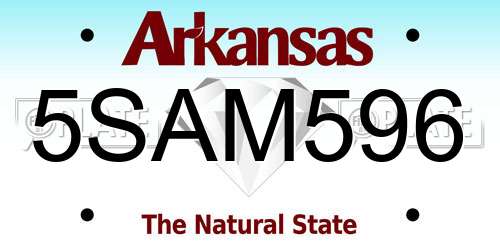 5SAM596 Arkansas License Plate