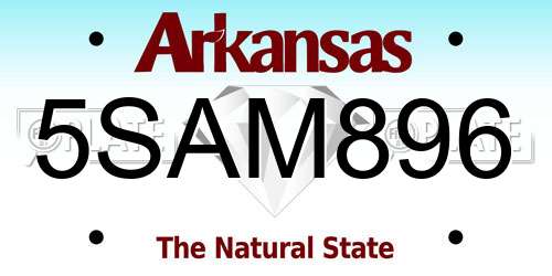 5SAM896 Arkansas License Plate