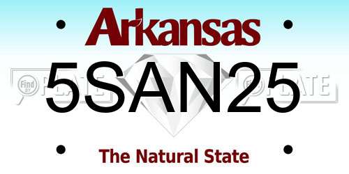5SAN25 Arkansas License Plate