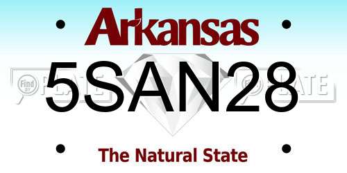 5SAN28 Arkansas License Plate