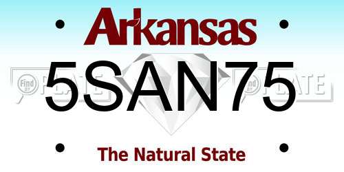 5SAN75 Arkansas License Plate