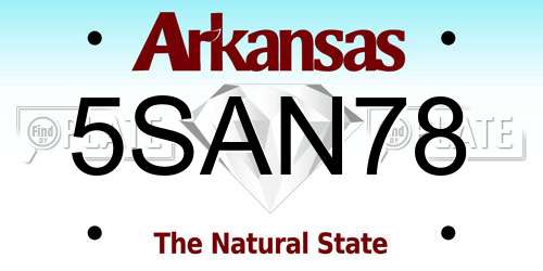 5SAN78 Arkansas License Plate