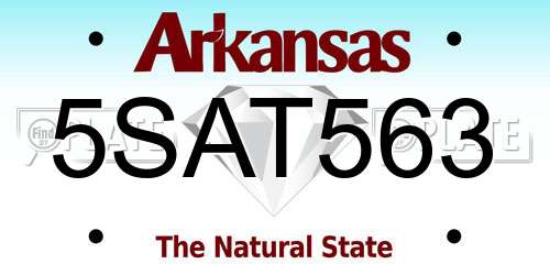 5SAT563 Arkansas License Plate
