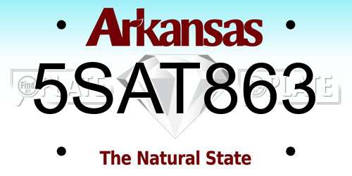 5SAT863 Arkansas License Plate