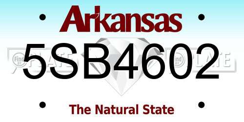 5SB4602 Arkansas License Plate