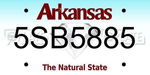 5SB5885 Arkansas License Plate