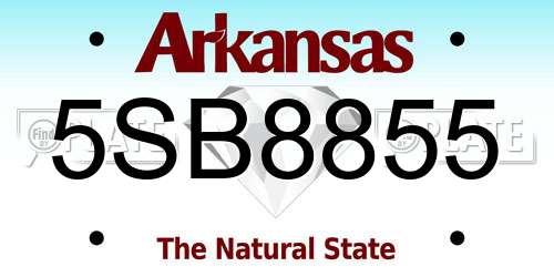 5SB8855 Arkansas License Plate