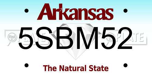 5SBM52 Arkansas License Plate