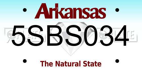 5SBS034 Arkansas License Plate