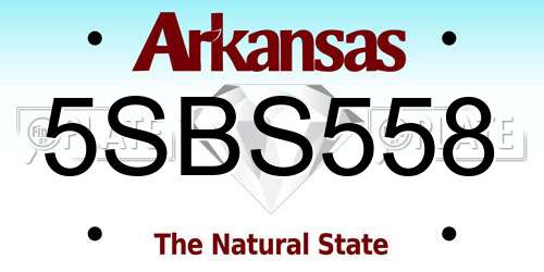 5SBS558 Arkansas License Plate