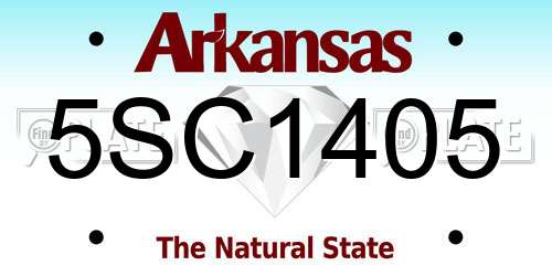 5SC1405 Arkansas License Plate