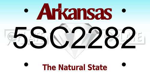 5SC2282 Arkansas License Plate
