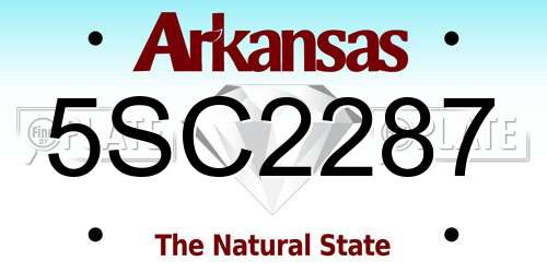 5SC2287 Arkansas License Plate