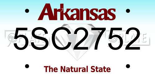 5SC2752 Arkansas License Plate