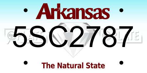 5SC2787 Arkansas License Plate
