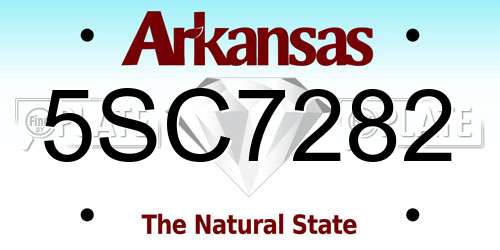 5SC7282 Arkansas License Plate