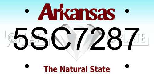 5SC7287 Arkansas License Plate