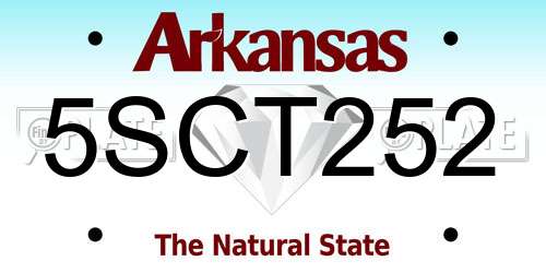 5SCT252 Arkansas License Plate