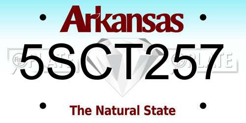 5SCT257 Arkansas License Plate