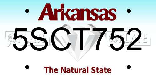 5SCT752 Arkansas License Plate