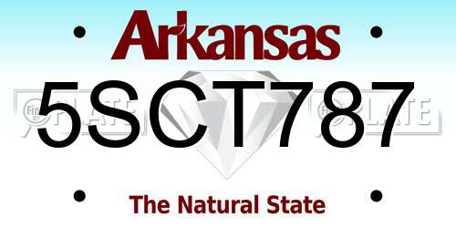 5SCT787 Arkansas License Plate