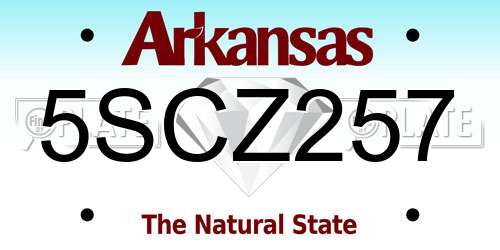 5SCZ257 Arkansas License Plate