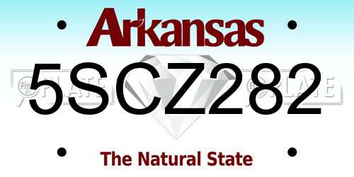 5SCZ282 Arkansas License Plate