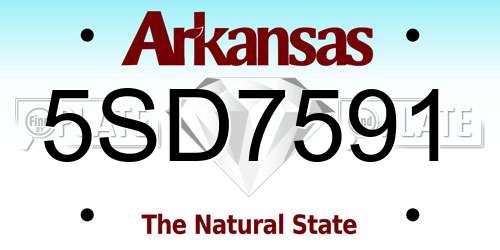 5SD7591 Arkansas License Plate