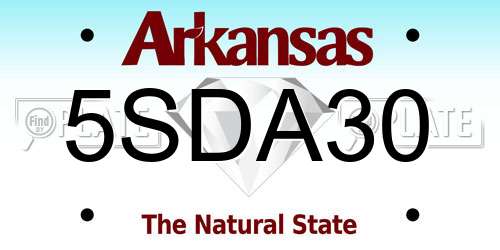 5SDA30 Arkansas License Plate