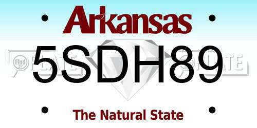 5SDH89 Arkansas License Plate