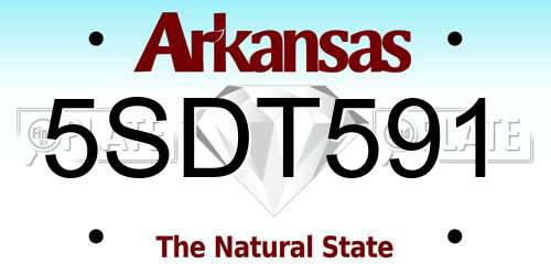 5SDT591 Arkansas License Plate