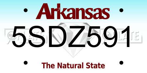 5SDZ591 Arkansas License Plate
