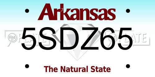5SDZ65 Arkansas License Plate