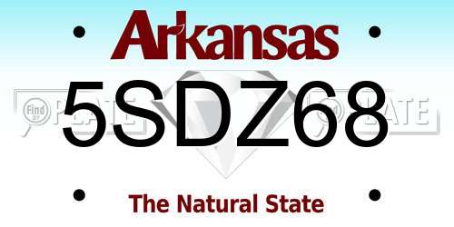 5SDZ68 Arkansas License Plate