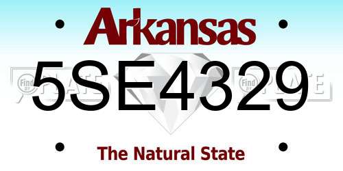 5SE4329 Arkansas License Plate