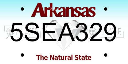 5SEA329 Arkansas License Plate