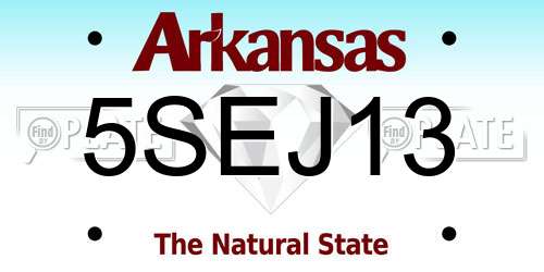 5SEJ13 Arkansas License Plate