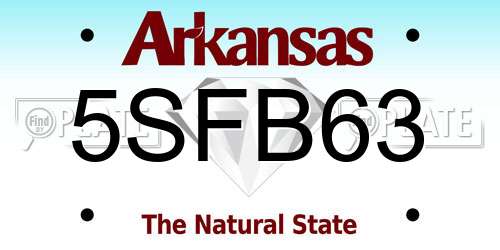 5SFB63 Arkansas License Plate