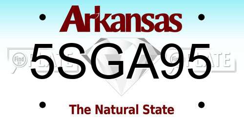 5SGA95 Arkansas License Plate