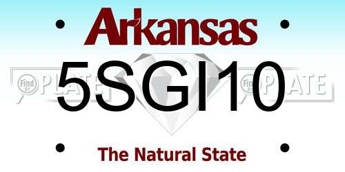 5SGI10 Arkansas License Plate