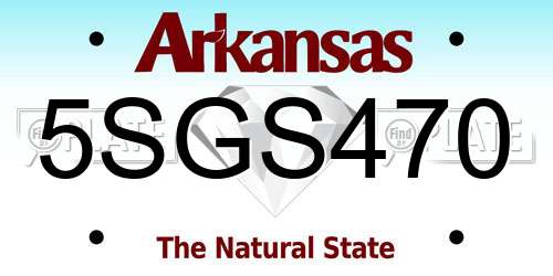 5SGS470 Arkansas License Plate