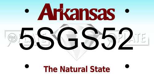 5SGS52 Arkansas License Plate