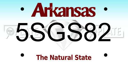 5SGS82 Arkansas License Plate
