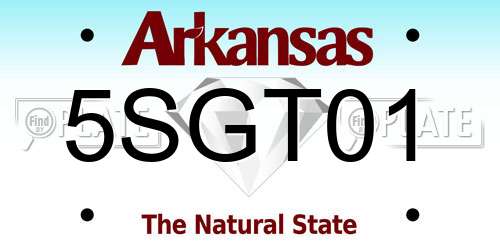 5SGT01 Arkansas License Plate