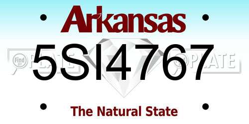5SI4767 Arkansas License Plate